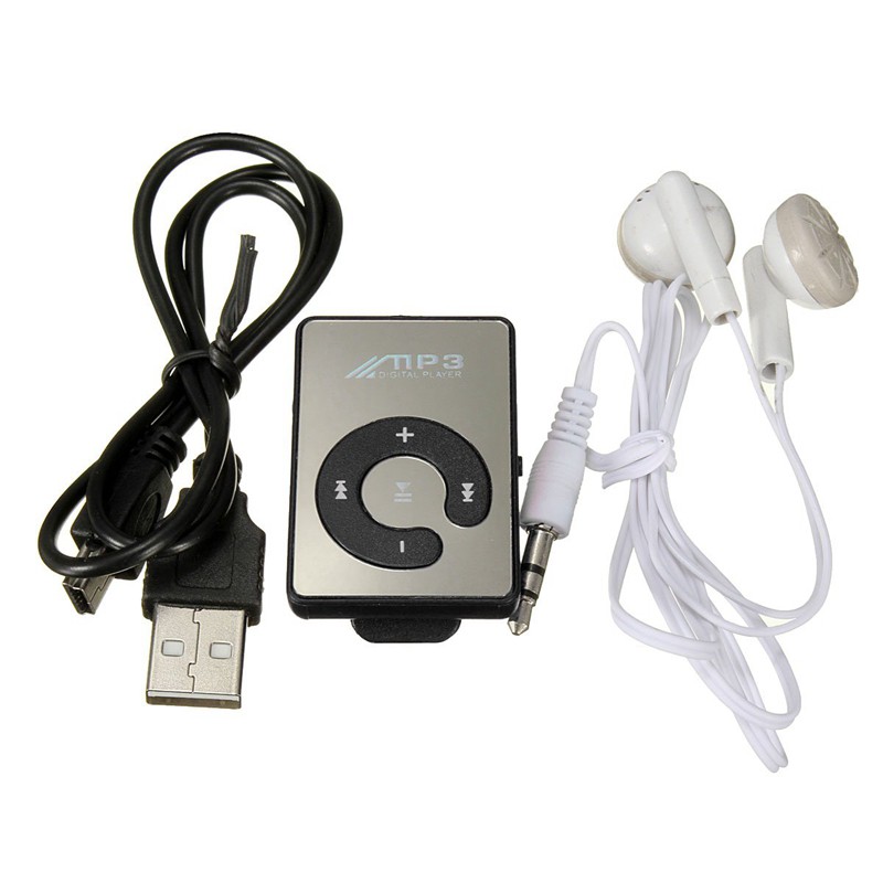 Bộ máy nghe nhạc MP3 kèm cáp sạc USB và tai nghe tiện dụng