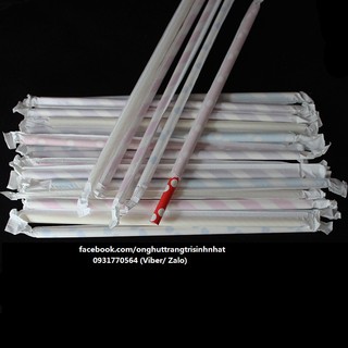 combo 10 Ống hút giấy bọc màng giấy từng cái- Hàng loại 1, có sẵn (Ống hút bên trong màu trắng)