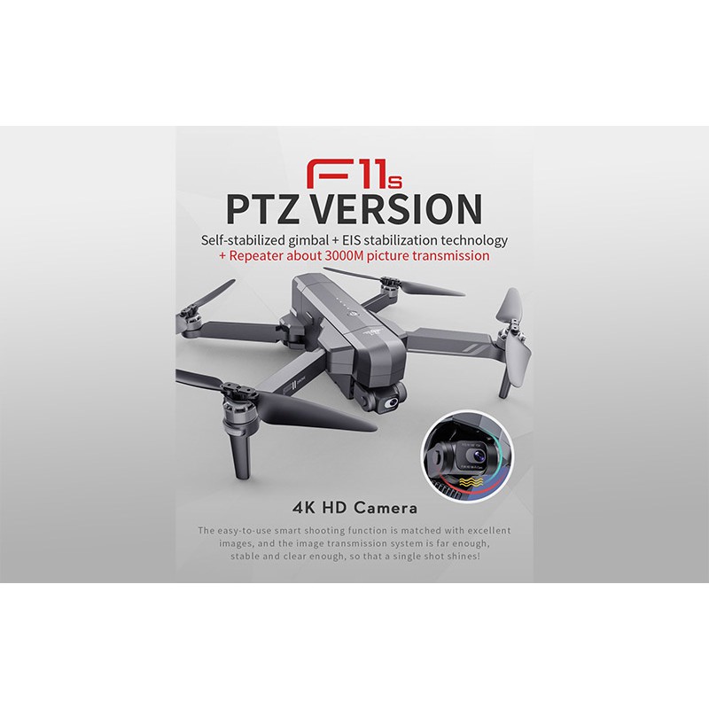 < Bộ 2 PIN> Flycam SJRC F11s 4K Pro 3Km 2021 – Gimbal chống rung 2 trục và chống rung điện tử EIS -thời gian bay 30 phút