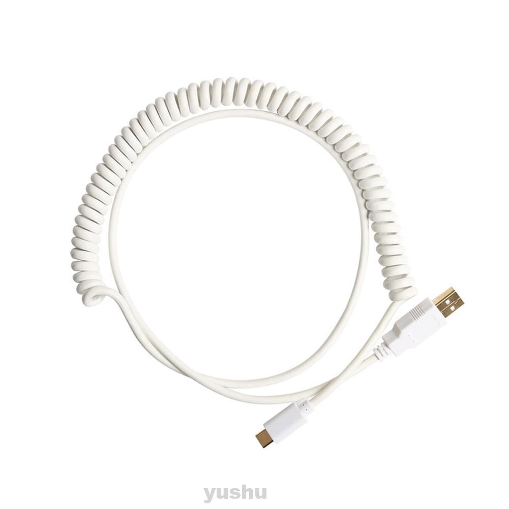 Universal Smartphone Car Charger Coiled Mechanical Keyboard USB Type-C Spiral Line Data Cable