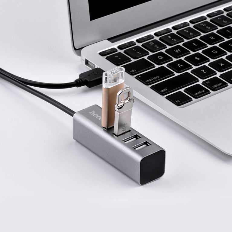 Hub usb 4 cổng HOCO HB1 - Bộ chia usb 2.0 dùng cho laptop máy tính bán