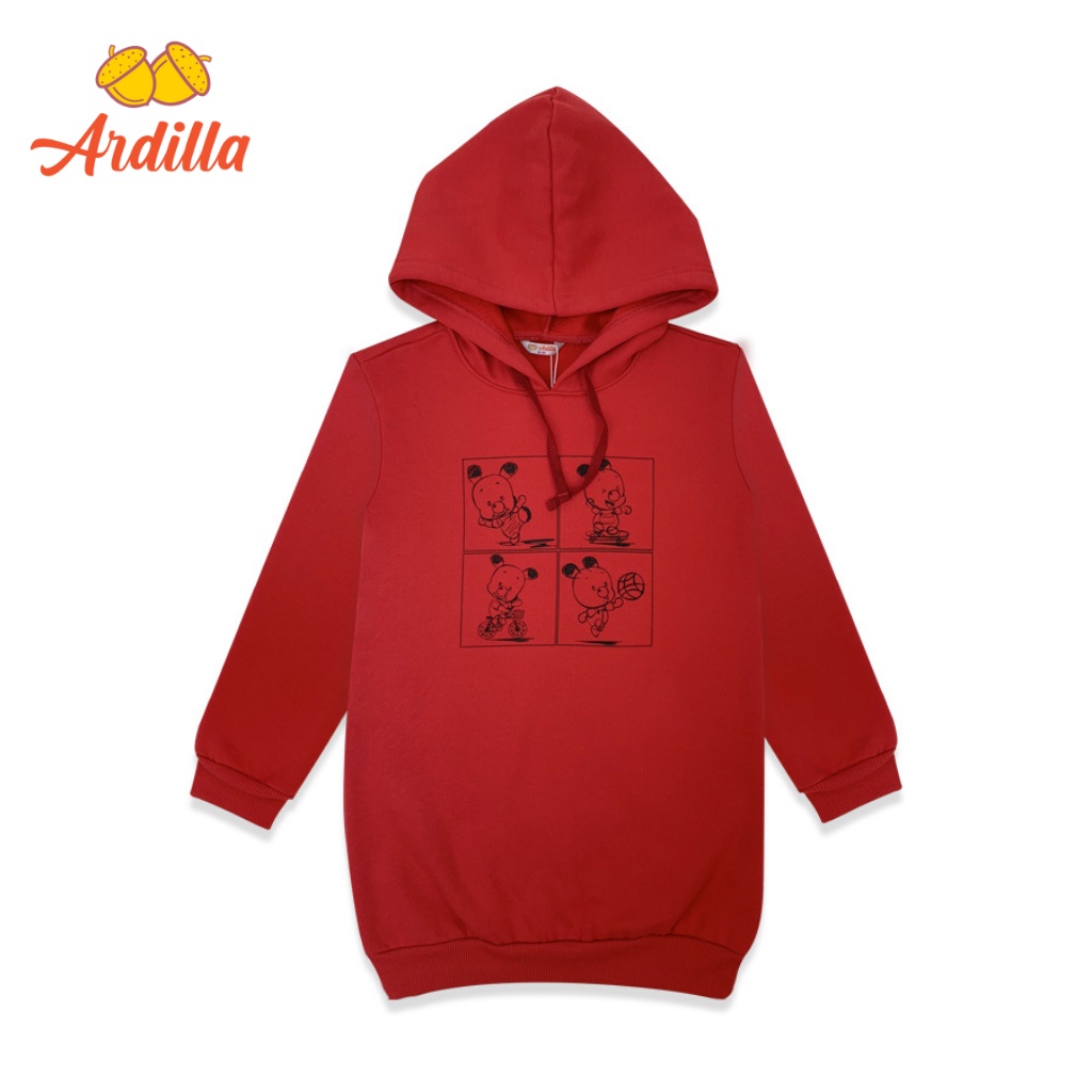 Váy Dài Tay Bé Gái ARDILLA Thiết Kế Dáng Dài Có Mũ, Chất Liệu Nỉ Cào Bông Ấm Áp Cho Bé Từ 8-15 Tuổi TA8502VDT