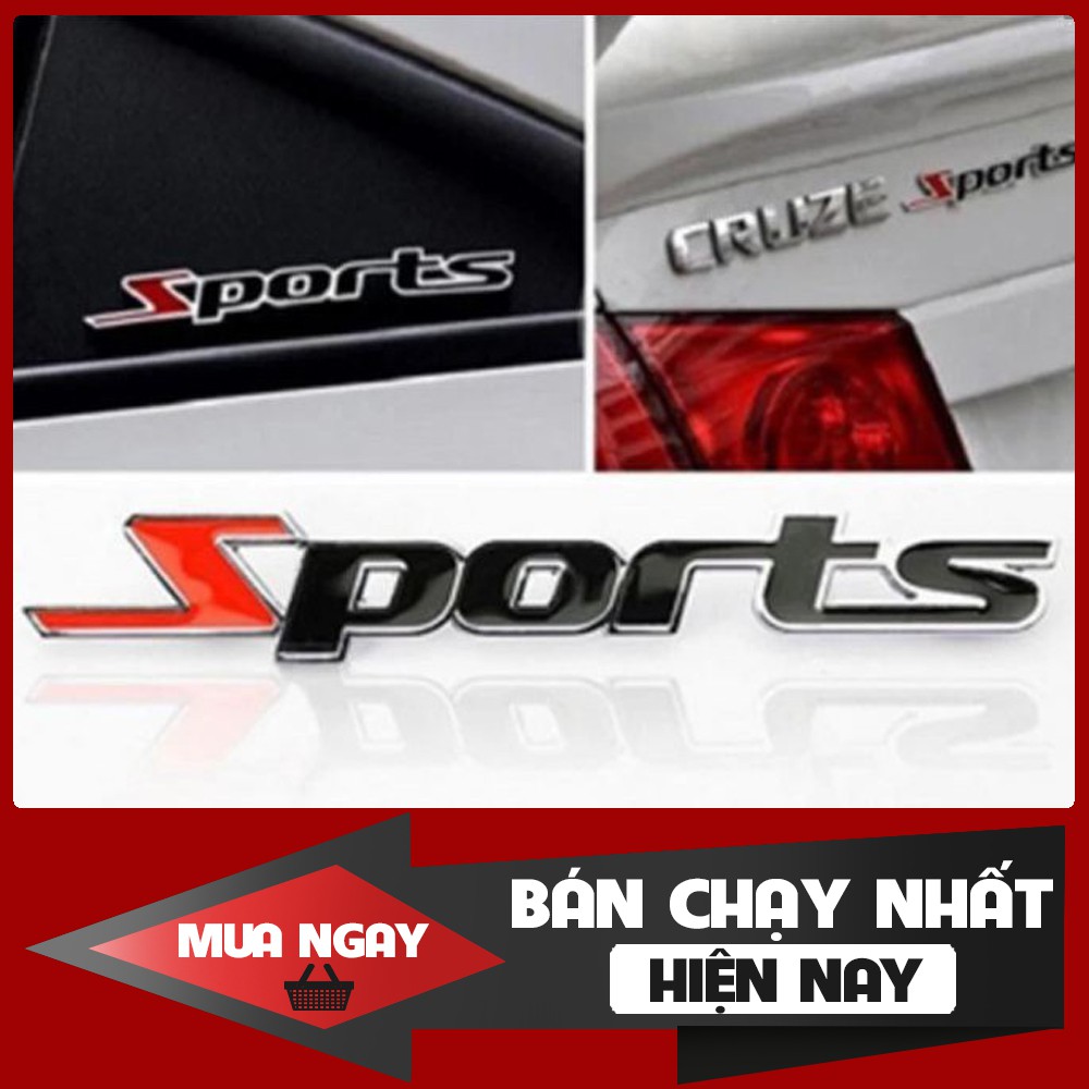 Decal chữ sport kim loại Trang Trí Ô Tô Xe Máy Phong Cách