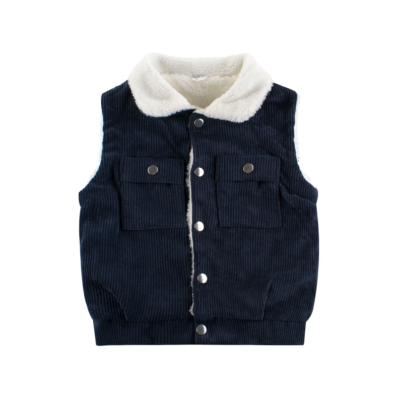 Áo gi lê lông cừu cho bé EROKIDS áo khoác gile thu đông bé trai 2022