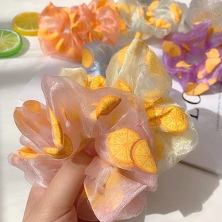 🍊Chun cột tóc Scrunchies múi cam
