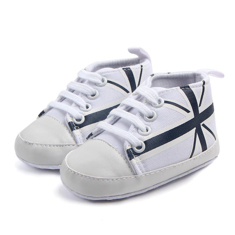 Giày Tập Đi Chống Trượt In Hình Lá Cờ Anh Cho Bé