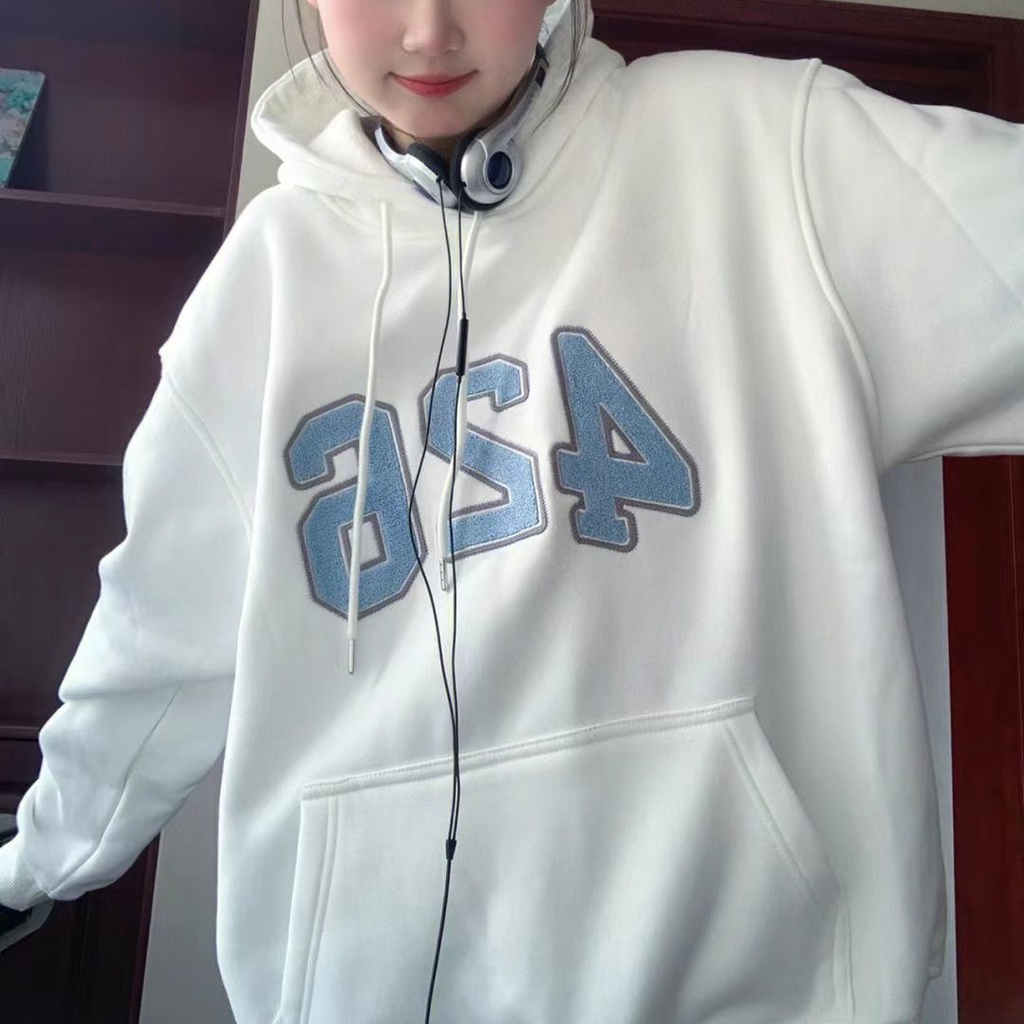 SUXI Áo Hoodie Mỏng Màu Trơn Dáng Rộng Thời Trang Xuân Thu Dễ Phối Đồ Cho Nữ