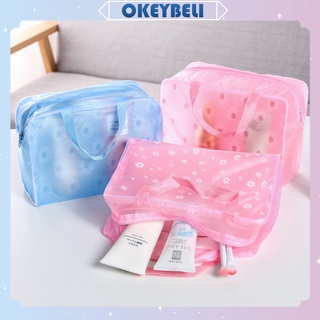 Image of •OKEY BELI•KO684 Tempat Make Up Tas kosmetik Anti Air Bahan PVC Cosmetic Organizer Travel Bag