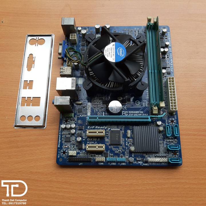 Combo lắp máy main Giga H61, chip G2030, Ram 4GB, quạt tản nhiệt 1155