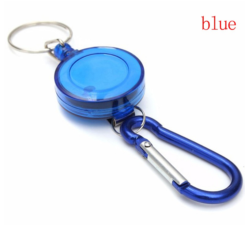 [funnyhouse]1Pcs Colourful Retractable Strap Carabiner Clips Card Label Key Chain Fancy Gift thro