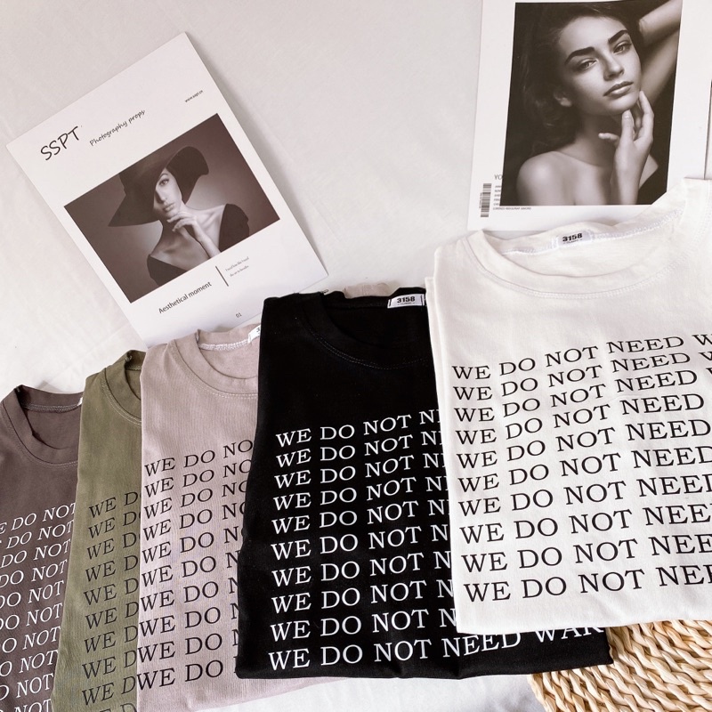 Áo phông 3158, áo thun studio1996 form rộng chất cotton in hình WE