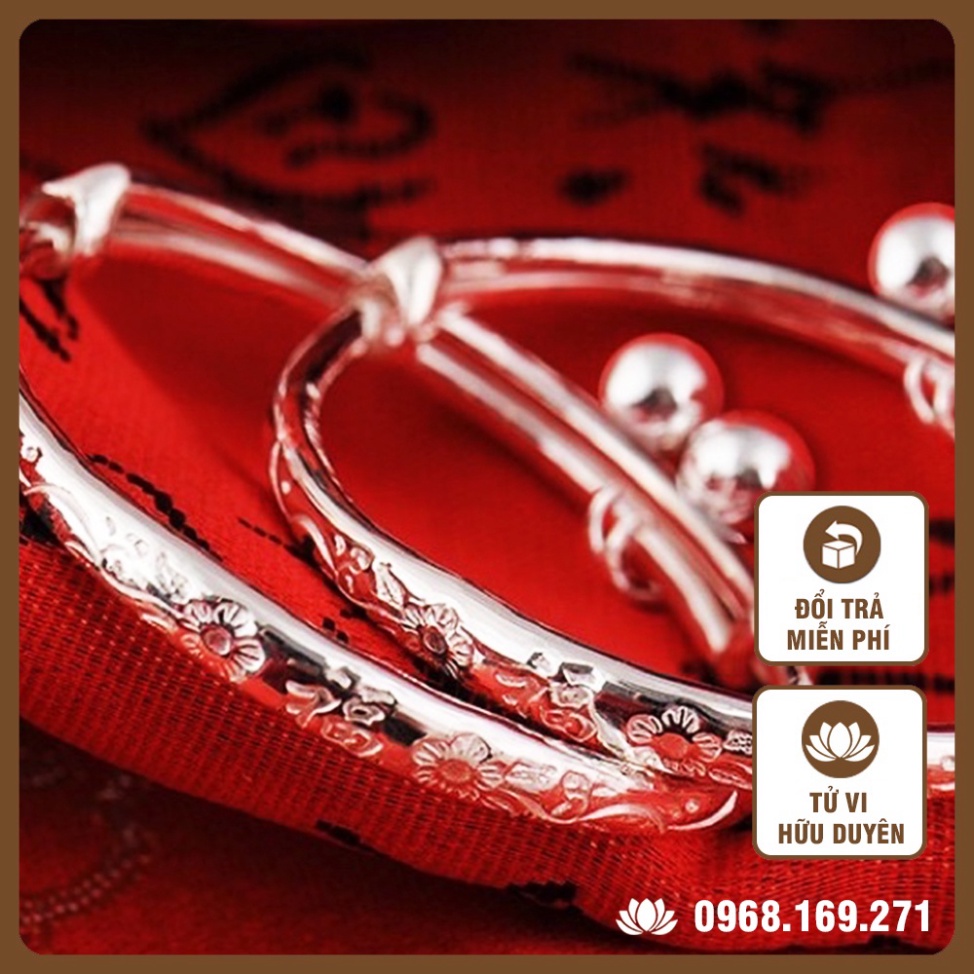 Lắc bạc có 2 chuông cho bé 💕FREESHIP💕 vòng đeo tay cho bé, Đổi trả miễn phí, Xem Tử vi hữu duyên cho bé