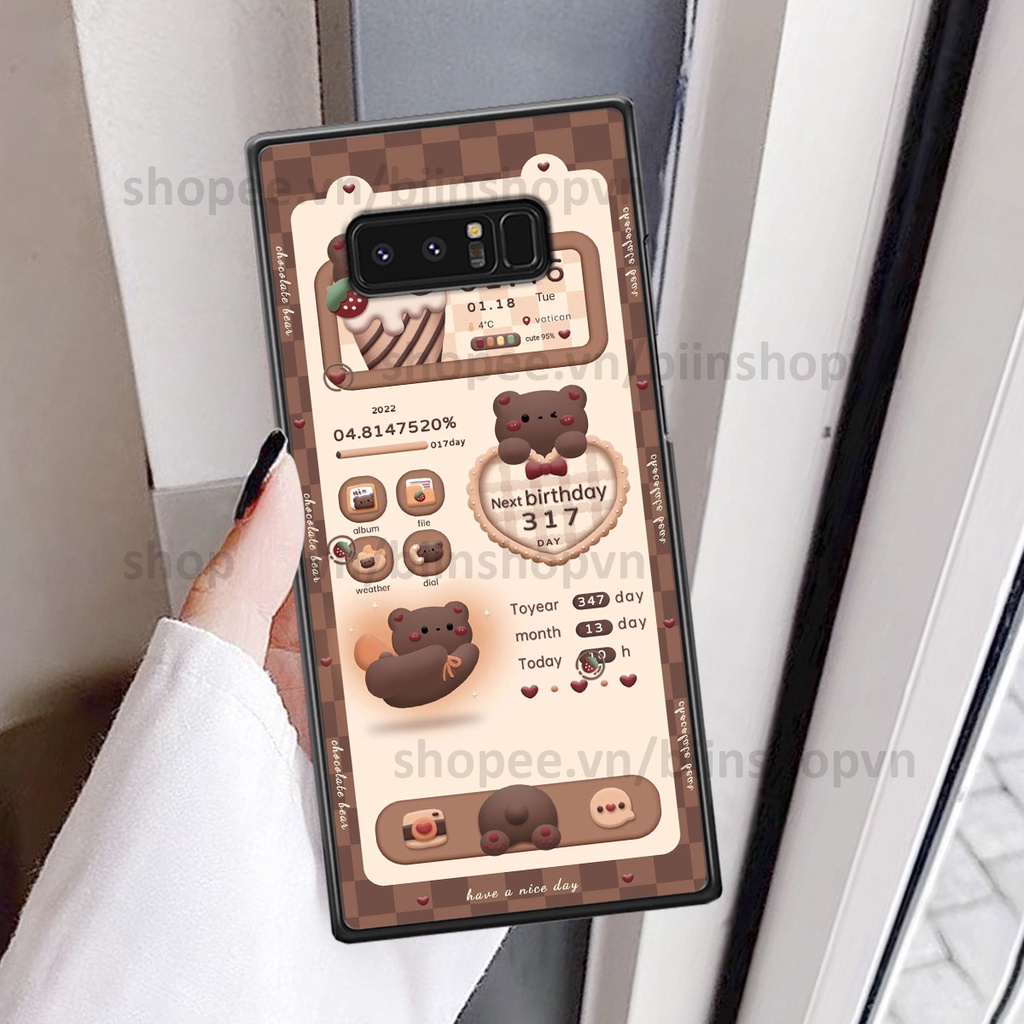 Ốp Samsung Note 8 in hình gấu chocolate kẹo ngọt siêu đẹp siêu xinh