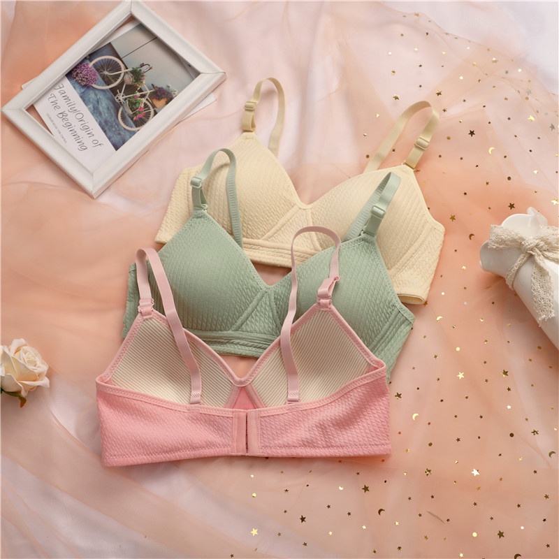Áo lót vải cotton Không Gọng Kẻ Sọc Thời Trang Size 32-38AB