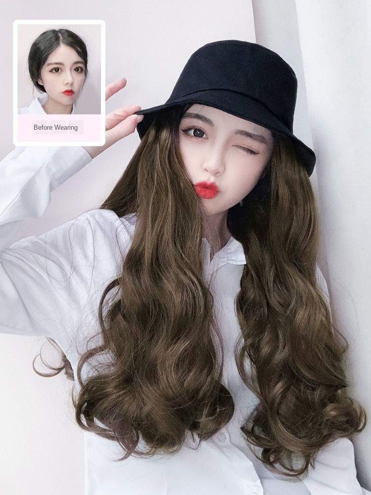 Korean style CHILDREN'S hat fashion a beautiful fashion all summer curly hair match popular hat with hair cod free shipping in stock