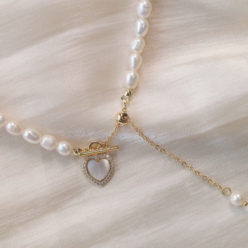 Vòng cổ Ngọc Trai Mặt Vỏ Sò Sang Trọng Thời Trang Cao Cấp Cho Nữ