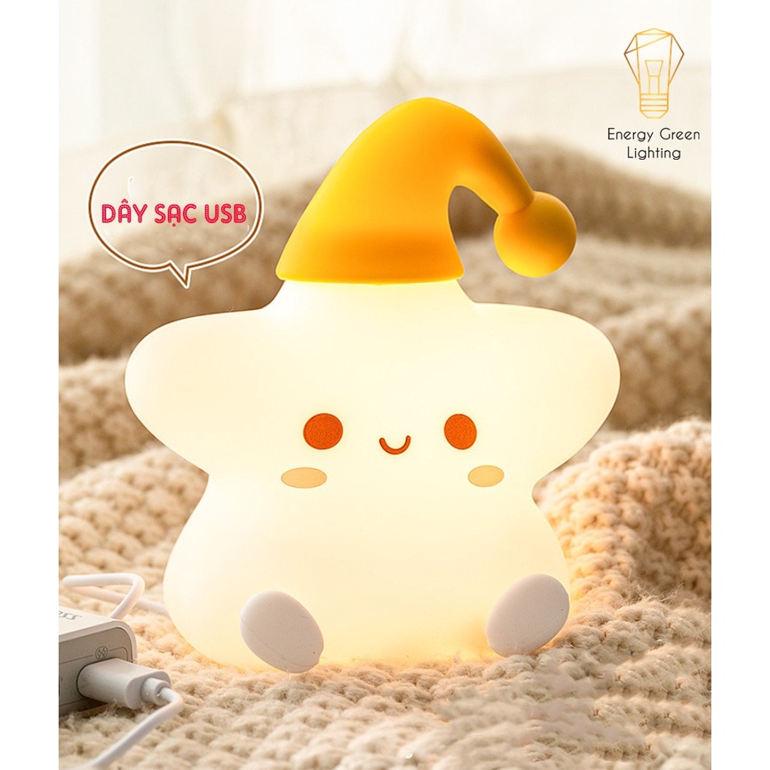 Đèn Ngủ Energy Green Lighting Hình Ngôi sao Siêu Dễ Thương WH-A23 - Thay Đổi Màu Sắc Tùy Thích - Silicon Mềm Mại Siêu