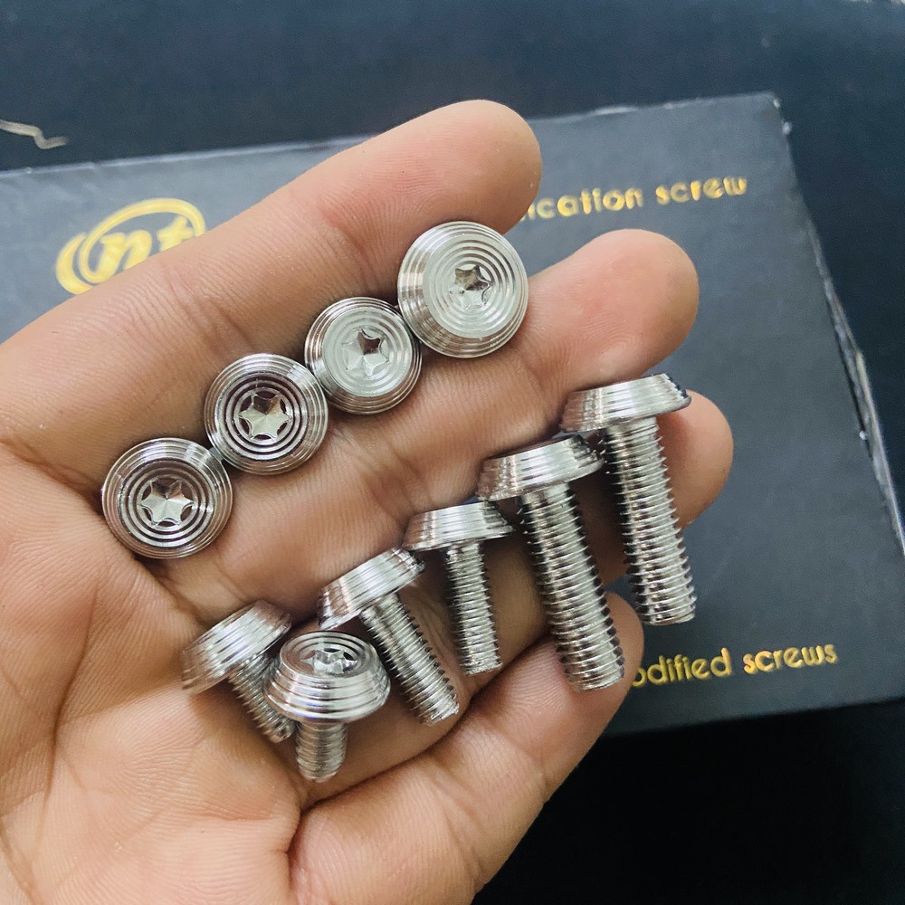 Bộ sưu tập các loại ốc kiểu xe máy mẫu Thái đầu dù trang trí xe máy, ốc 6ly1, 6ly2, 6ly4, 8ly10