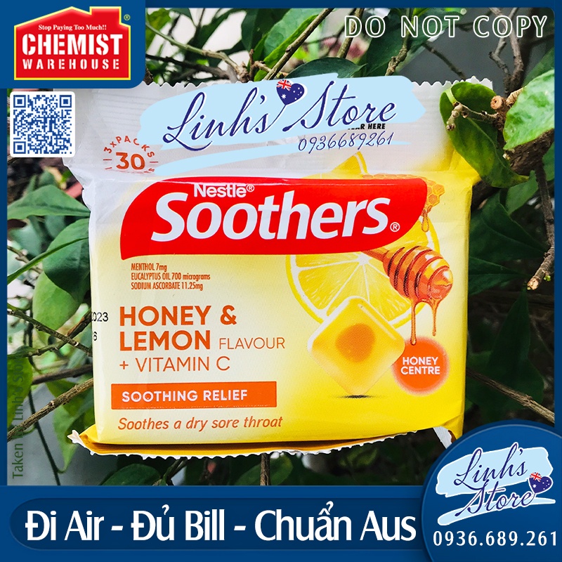 Viên kẹo ngậm ho Anticol / Soothers - 30 viên - Vitamin C ĐỦ VỊ 💙 Chemist Warehouse - Úc | linhsstore