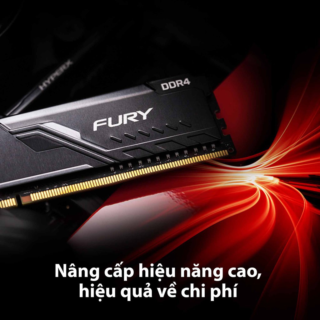 [Mã ELMALL10 giảm 10% đơn 500K] Ram máy tính PC Kingston Fury HyperX DIMM 2666Mhz DDR4 CL16 Black 8GB HX426C16FB3/8