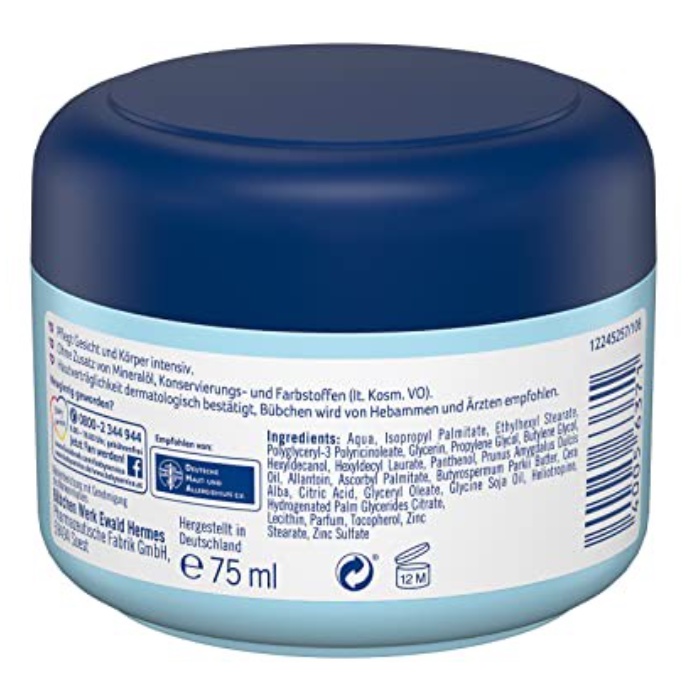 Kem dưỡng ẩm trẻ em Bubchen Đức 75ml, chống nẻ an toàn cho bé sơ sinh - Shop Viloet