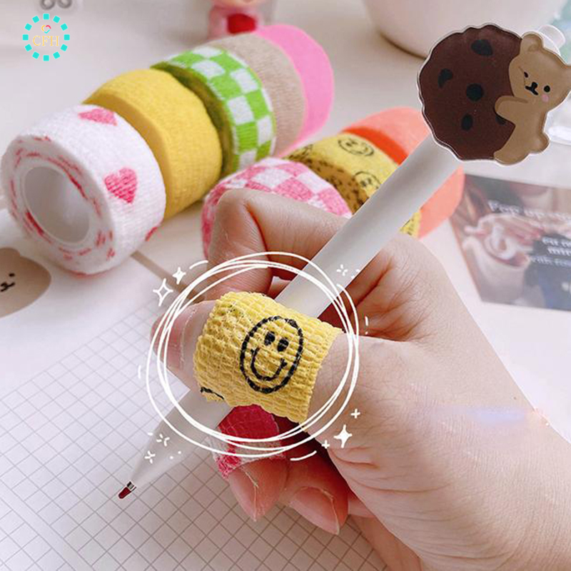 Băng dán bảo vệ ngón tay tự dính màu sắc đáng yêu dùng cho học sinh