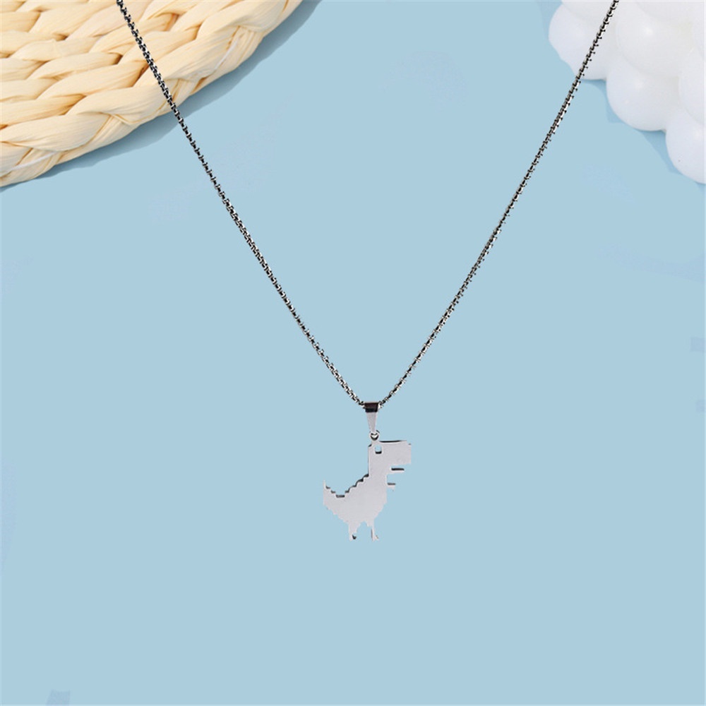 Vòng cổ Thép Titan Mặt Hình Khủng Long Phong Cách Hip Hop Thời Trang Hàn Quốc