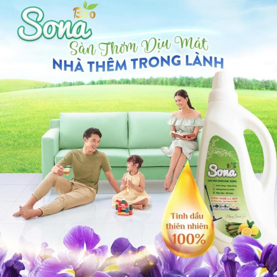 Nước Lau Sàn Đuổi Muỗi SoNa/Emily Hương Quế/ Chanh Sả/ Hoa Ly 1kg/1,25kg Sạch Mọi Vết Bẩn