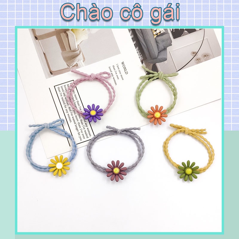 [ Mã 11FASHIONSALE1 giảm 10K đơn 50K ] Dây cột tóc hình hoa cúc thiết kế xinh xắn cho nữ
