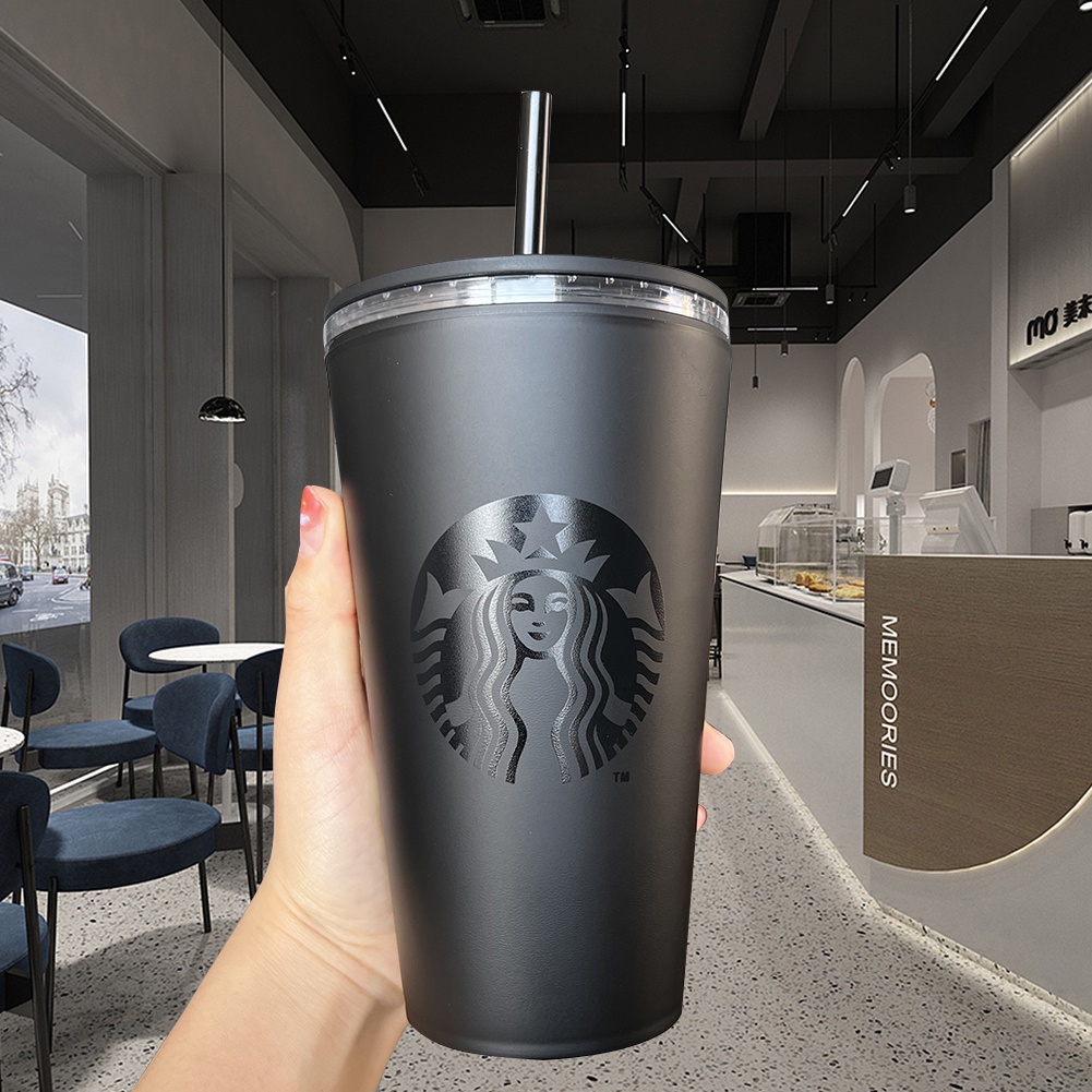 【DREAMLIFE】Starbucks mens and womens same style doublelayer frosted highvalue colorful and fashionable straw cup Frosted Straw Cup hFPdibO