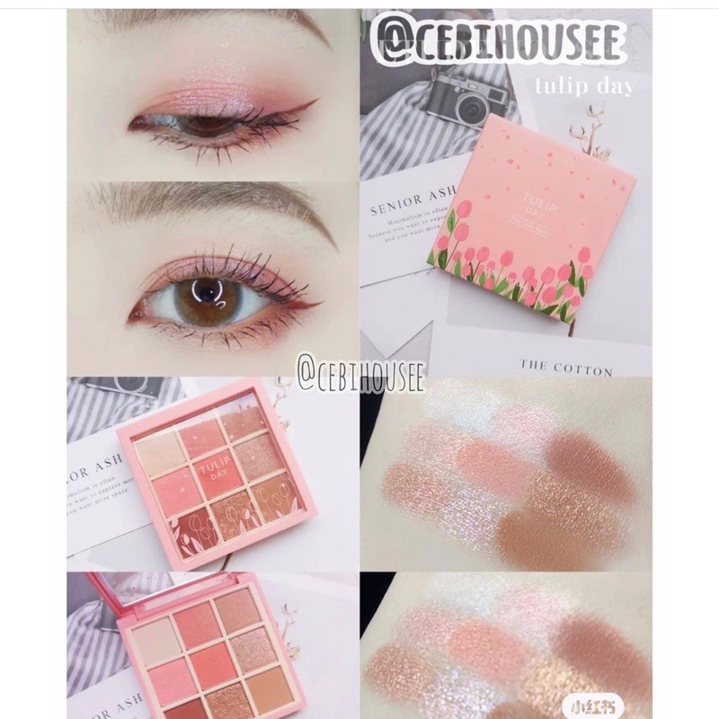 Bảng Phấn Mắt 9 Ô CHILLY MOON / TULIP DAY siêu xinh | BigBuy360 - bigbuy360.vn