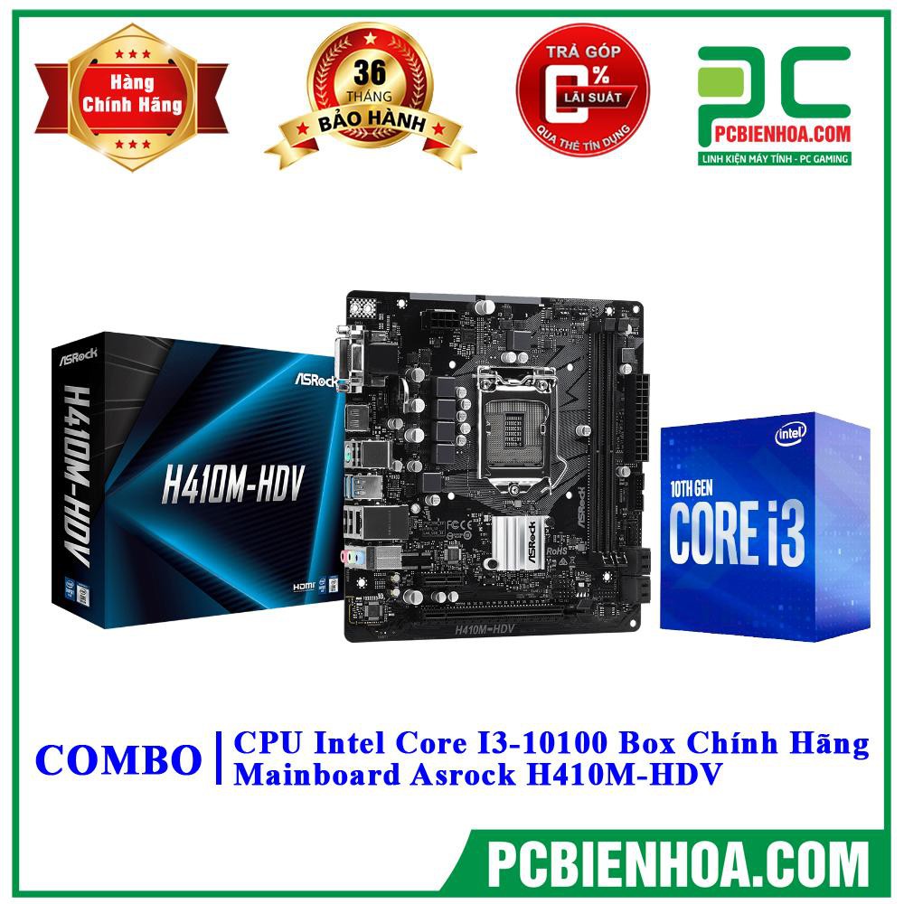 Combo siêu phẩm Intel I3 10100 New Box + H410M HDV