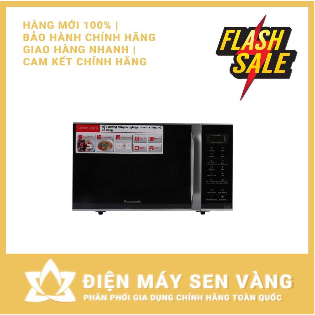 [CHÍNH HÃNG] LÒ VI SÓNG ĐIỆN TỬ CÓ NƯỚNG PANASONIC PALM-NN-GT35HMYUE 23L - 12 MENU TỰ ĐỘNG - MÀN HÌNH LED (Màu bạc)