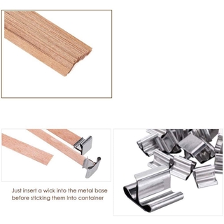 100 Bấc Đèn Cầy Bằng Gỗ Tự Nhiên Kèm Chân Đế
