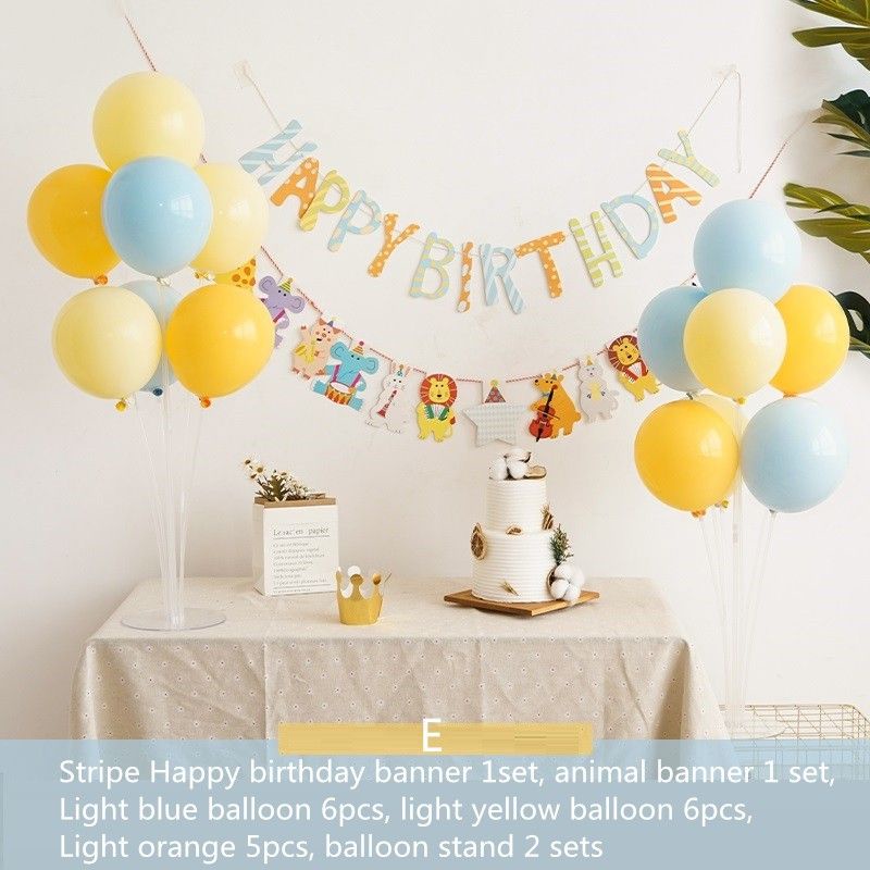 Set Trang Trí Sinh Nhật Trụ Bóng Bé Trai, Bé Gái