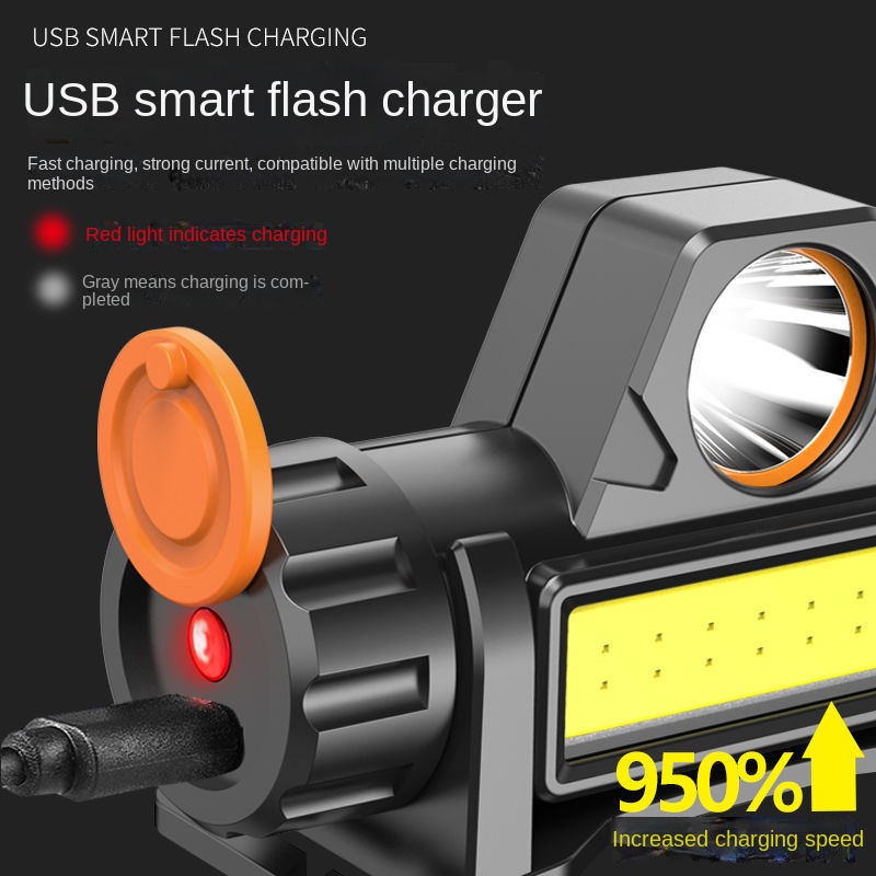 Đèn Pin Sạc Siêu Sáng Gắn Đầu Siêu Sáng Tiện Dụng Cho Câu Cá / Ban Đêm