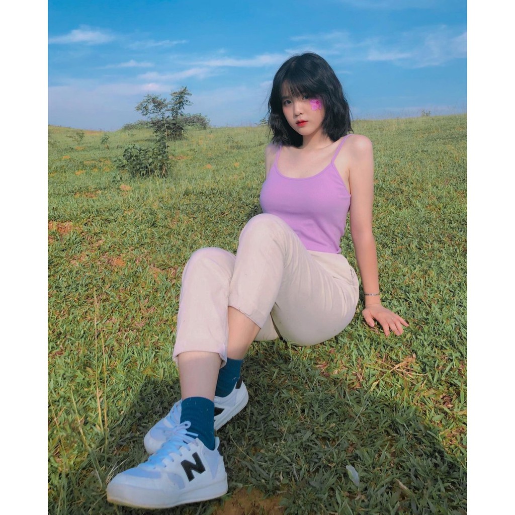 [CÓ VIDEO MIX ĐỒ] Quần kaki nữ baggy-sắn gấu 2 màu đen trắng kiểu dáng unisex