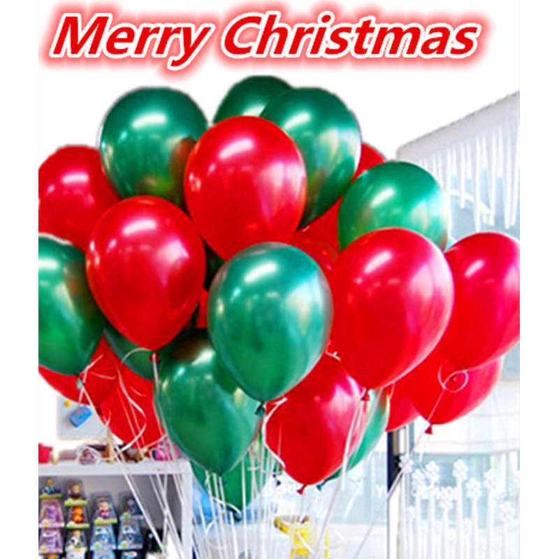 Bộ 20 Bong Bóng Cao Su Trang Trí Giáng Sinh 2.2g 10 Inch