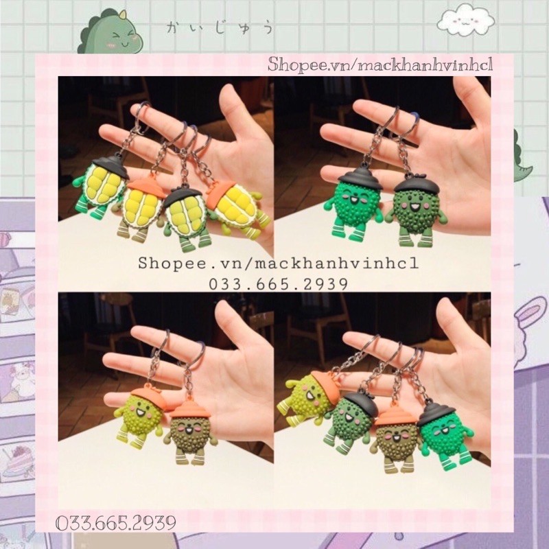 Móc Khoá Hình Trái Sầu Riêng Mặt Cười Dễ Thương