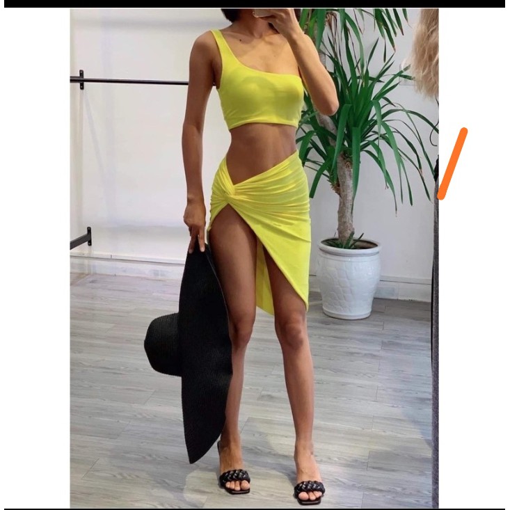 [ HÀNG CÓ SẴN ] Bikini đồ bơi đi biển hai mảnh sét 3 món lệch vai sang chảnh nhiều màu (5 màu) VATIXA BKN61