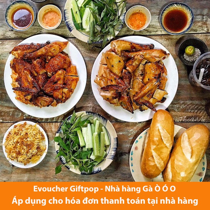 Hồ Chí Minh [Evoucher] Phiếu quà tặng trị giá 200.000 VNĐ áp dụng nhà hàng Gà Nướng Ò Ó O