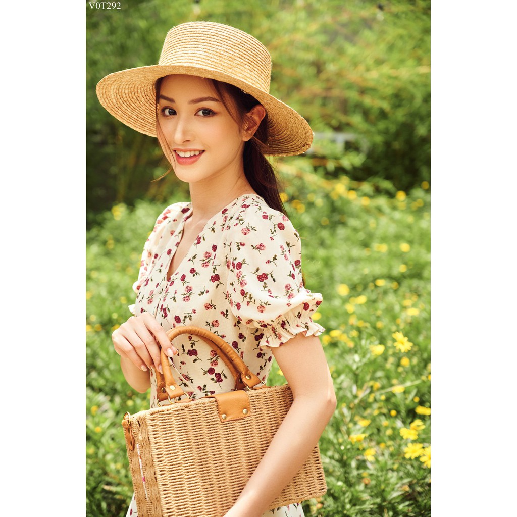 Váy hoa nhí cổ V tay chun TIIN STORE    VHN292