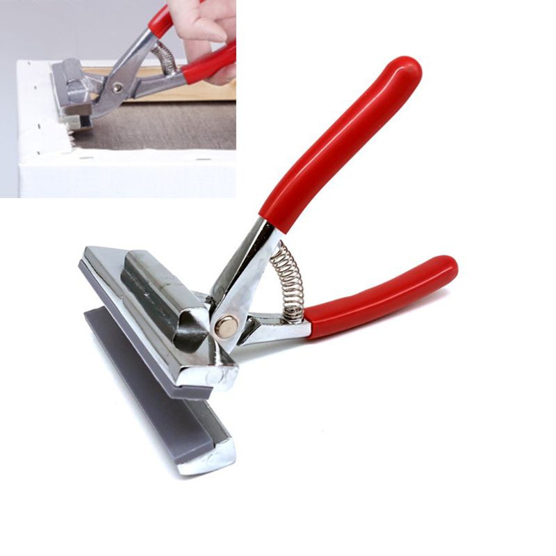 Kìm kéo dãn bề mặt vải miệng 12cm thiết kế tay cầm màu đỏ chuyên dụng vẽ tranh sơn dầu