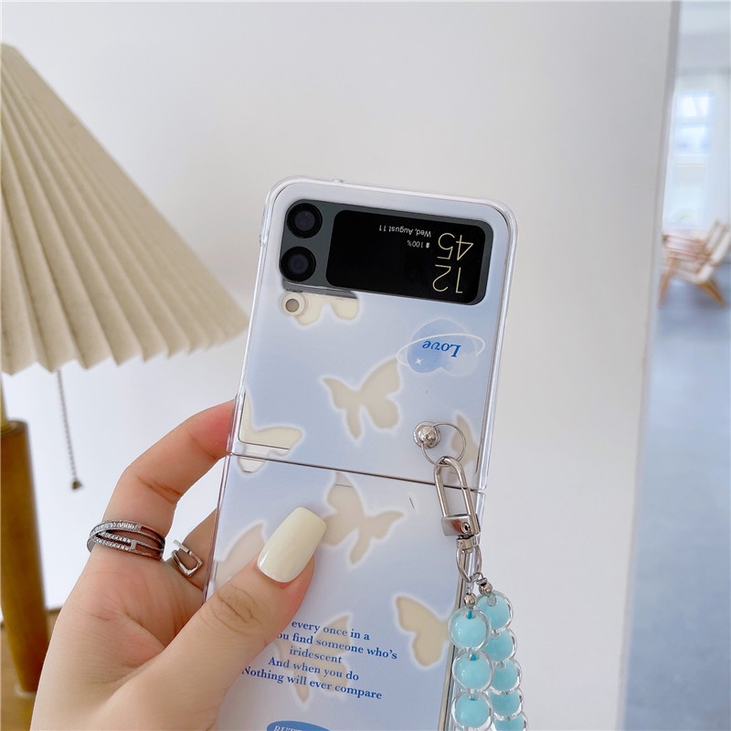 Ốp Điện Thoại Chống Sốc Hình Hoa Tulip Tím Dễ Thương Cho Samsung Galaxy Z Flip 4 Z Flip 3 5G