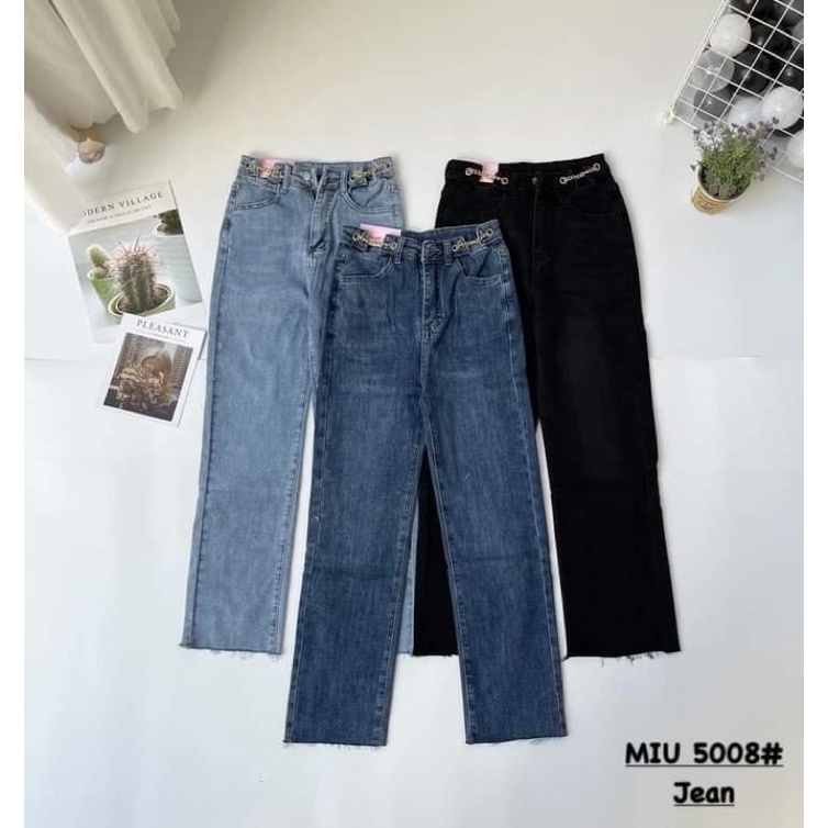 5008 C2 Quần Jean Fanegu Demin Quảng Châu Dày Đẹp Có Dây Xích Ở Hông Siêu Xinh