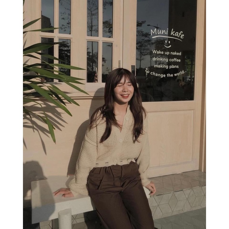 Áo khoác len cardigan móc viền kiểu 3 nút thời trang thu đông ulzzang Hàn Quốc Fmstyle Saigon 21KLU11P50901 | BigBuy360 - bigbuy360.vn