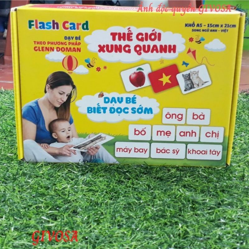 Thẻ học thông minh Glenn Doman loại to size A5 15x21cm dạy bé nhận biết TGXQ