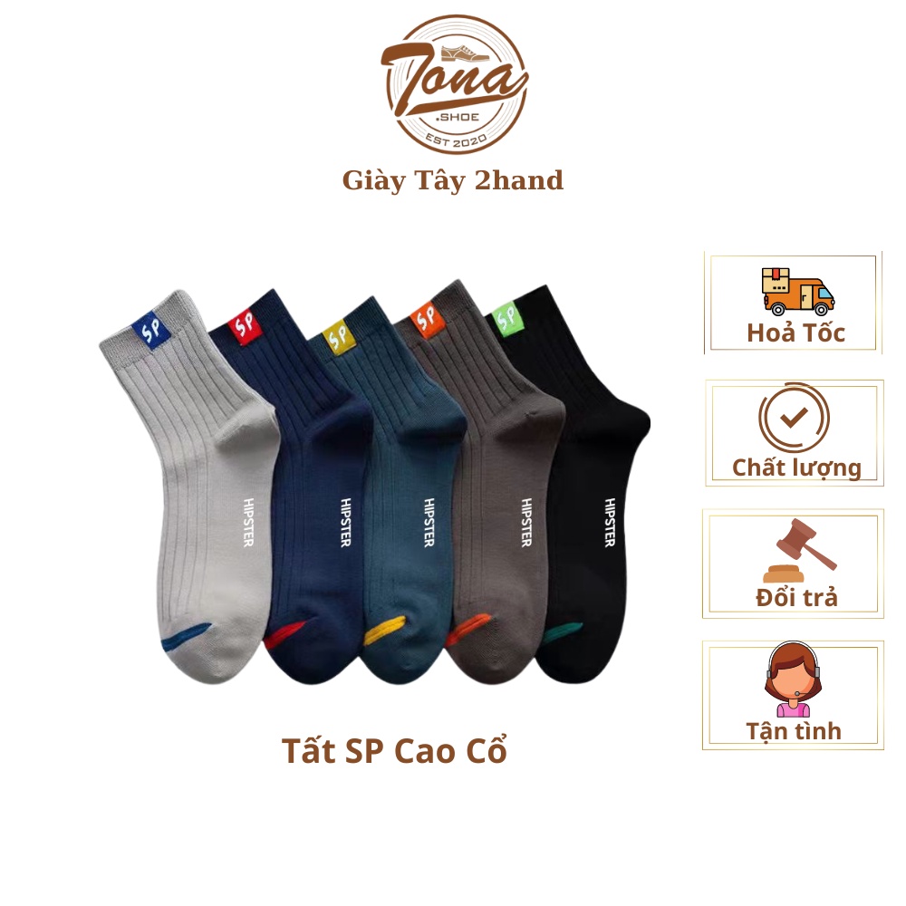 [TonaShoe] Vớ Cổ Cao Unisex Cotton Họa Tiết SP