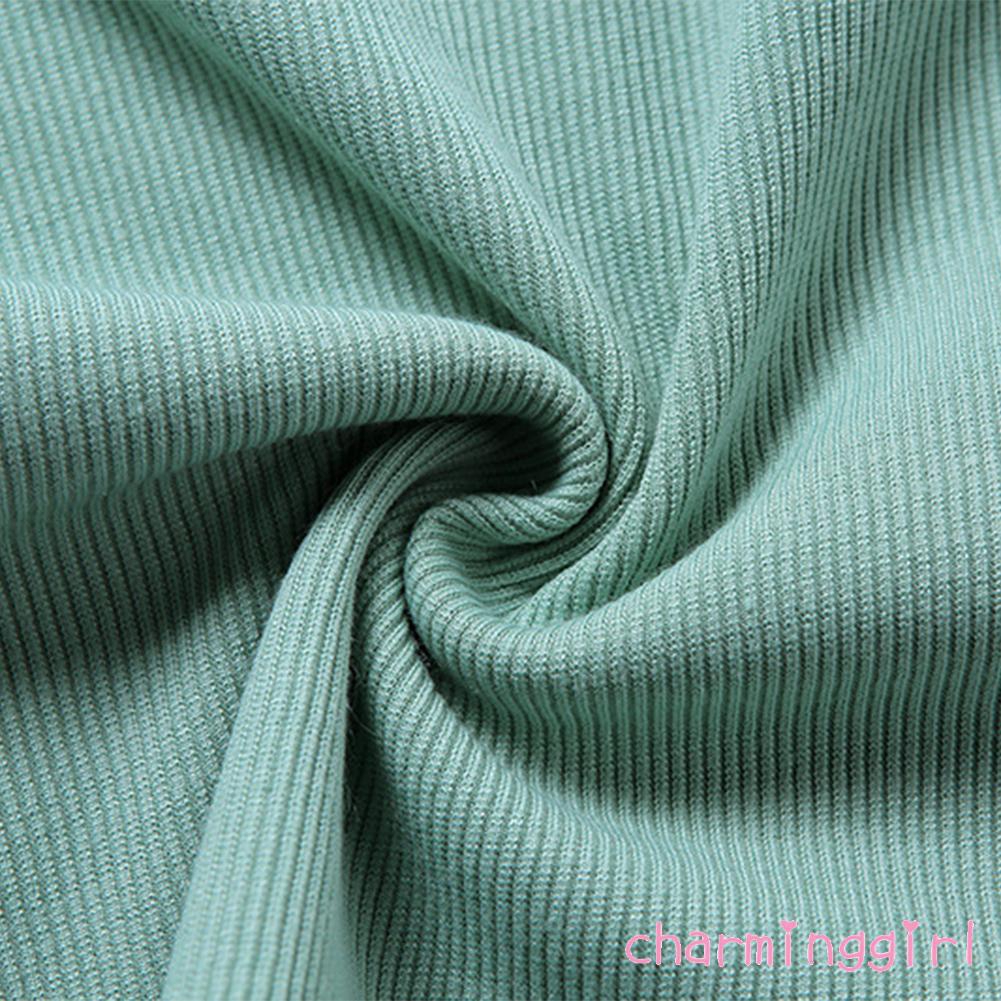 Áo thun lửng ngắn tay một nút áo tròn cổ khoét rỗng phong cách mùa hè dành cho nữ