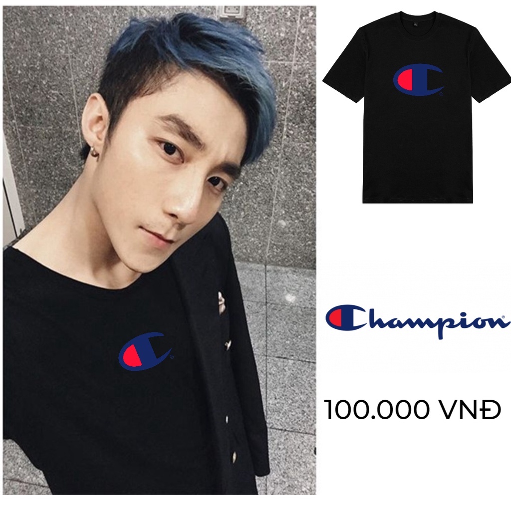 Áo thun trắng đen Champion Sơn Tùng